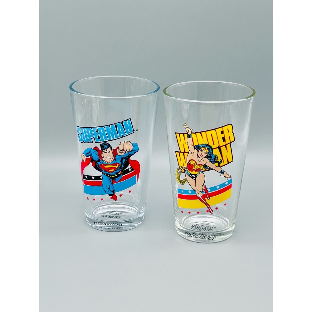 Vandor Products DC Comic Wonder Woman Superman Tumblers 2 Piece